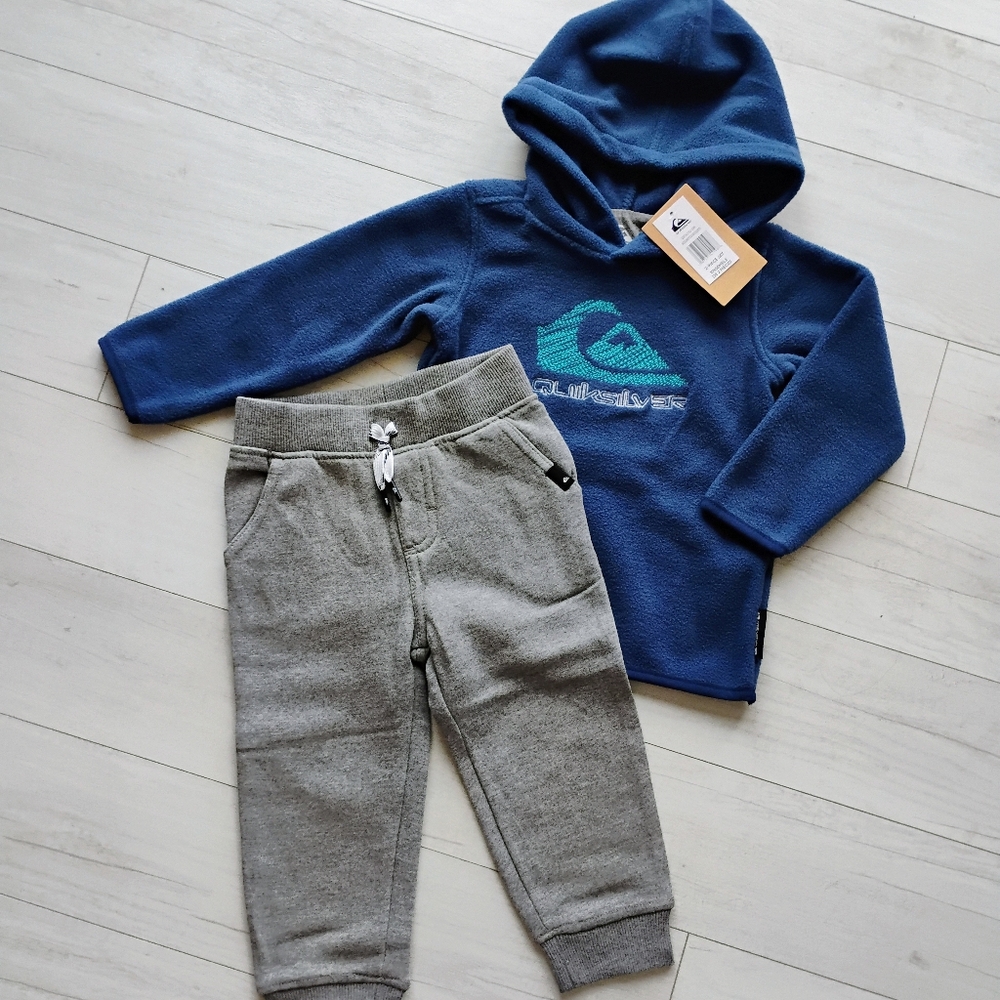 QUIKSILVER NEW Polar Fleece Hoodie & Jogger Sweatpants